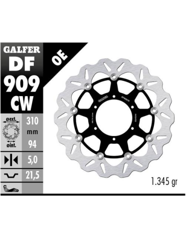 Disco GALFER Wave Flotante Completo (C DF909CW | Motoauto