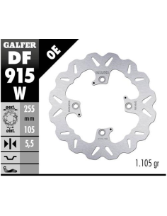 Disco GALFER Wave Fijo 255x5.5mm DF915W | Motoauto