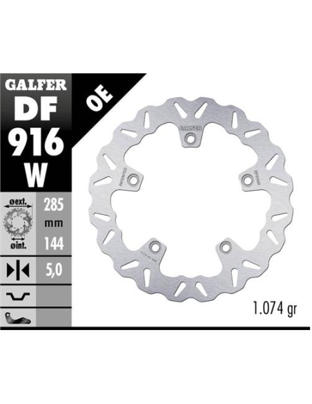 Disco GALFER Wave Fijo 285x5mm DF916W | Motoauto