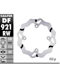 Disco GALFER Wave Fijo Ranurado 220x4mm DF921RW | Motoauto