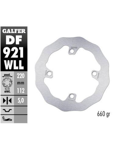 Disco GALFER Wave Fijo Slido 220X5mm DF921WLL | Motoauto
