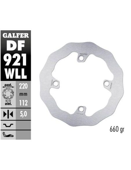 Disco GALFER Wave Fijo Slido 220X5mm DF921WLL | Motoauto