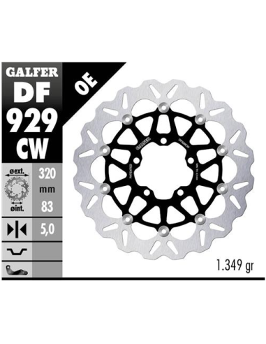 Disco GALFER Wave Flotante Completo (C DF929JCW | Motoauto