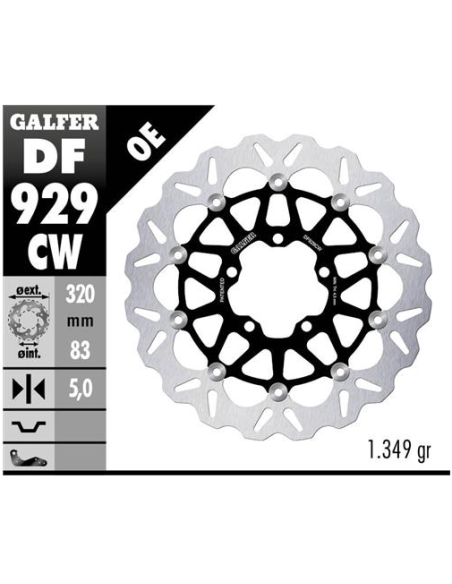 Disco GALFER Wave Flotante Completo (C DF929JCW | Motoauto