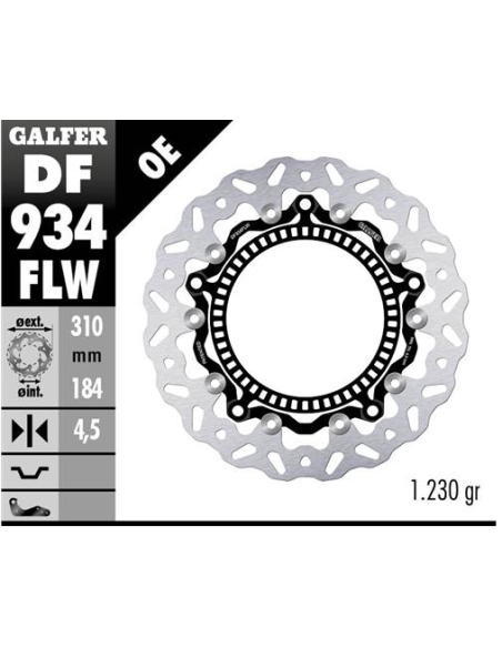 Disco GALFER Wave Flotante Completo (C DF934FLW | Motoauto