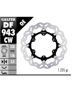 Disco GALFER Wave Flotante (C. Alu.) DF943CW | Motoauto