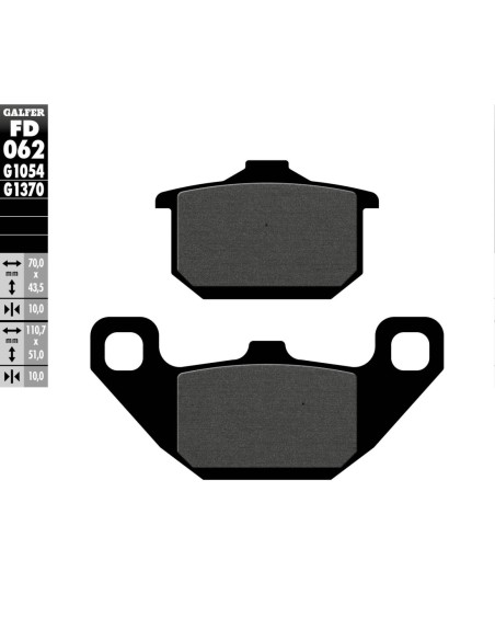 Pastillas GALFER FD062G1054 Semi Metal FD062G1054 | Motoauto