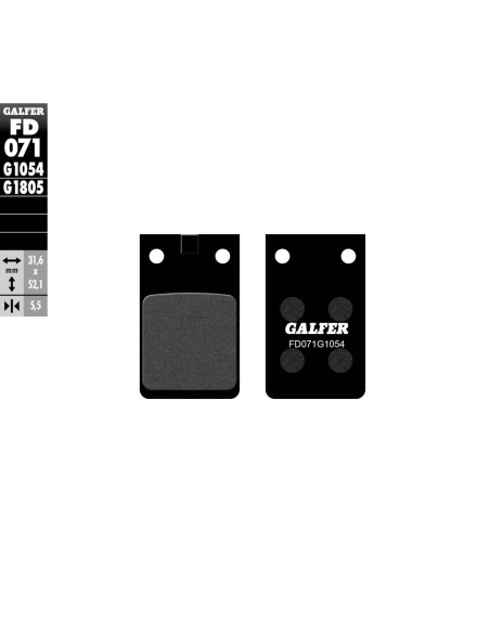 Pastillas GALFER FD071G1054 Semi Metal FD071G1054 | Motoauto