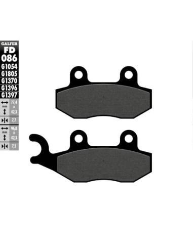 Pastillas GALFER FD086G1054 Semi Metal FD086G1054 | Motoauto