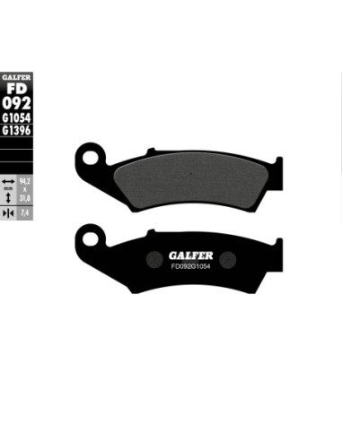 Pastillas GALFER FD092G1054 Semi Metal FD092G1054 | Motoauto