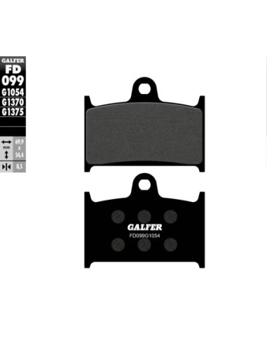 Pastillas GALFER FD099G1054 Semi Metal FD099G1054 | Motoauto