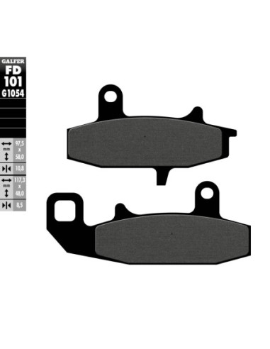 Pastillas GALFER FD101G1054 Semi Metal FD101G1054 | Motoauto