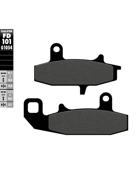 Pastillas GALFER FD101G1054 Semi Metal FD101G1054 | Motoauto