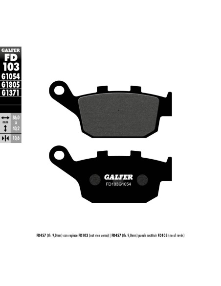Pastillas GALFER FD103G1054 Semi Metal FD103G1054 | Motoauto