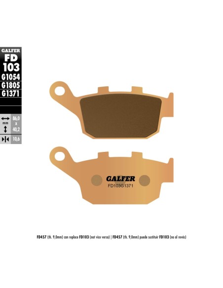 Pastillas GALFER FD103G1371 Sinter FD103G1371 | Motoauto