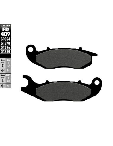 Pastillas GALFER FD109G1054 Semi Metal FD109G1054 | Motoauto