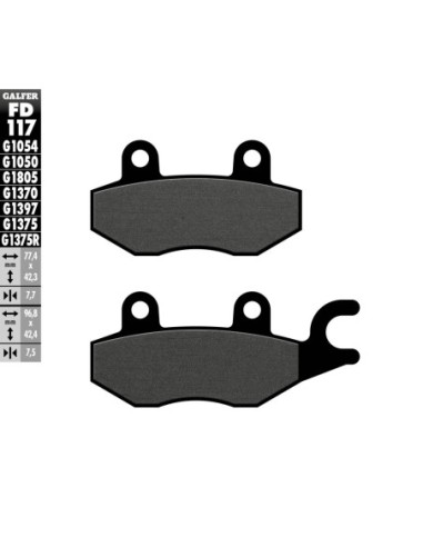Pastillas GALFER FD117G1050 Scooter FD117G1050 | Motoauto