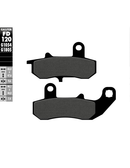 Pastillas GALFER FD120G1054 Semi Metal FD120G1054 | Motoauto