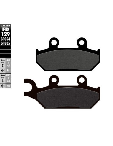 Pastillas GALFER FD129G1054 Semi Metal FD129G1054 | Motoauto