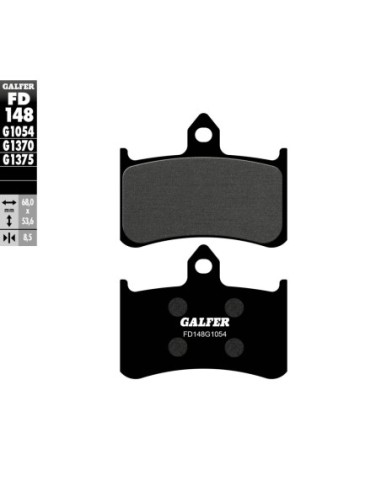Pastillas GALFER FD148G1054 Semi Metal FD148G1054 | Motoauto