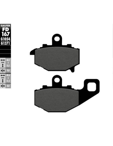 Pastillas GALFER FD167G1054 Semi Metal FD167G1054 | Motoauto