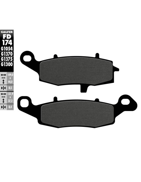 Pastillas GALFER  Semi Metal izquierda FD174G1054 | Motoauto