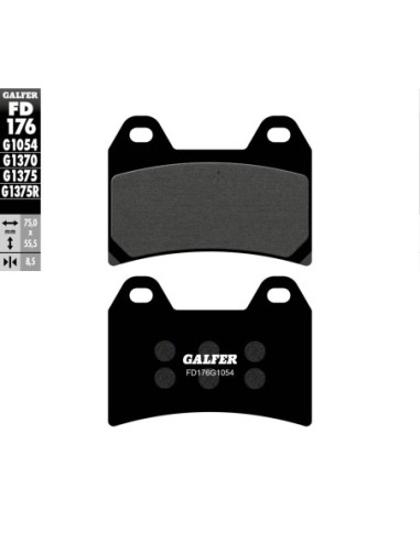 Pastillas GALFER FD176G1054 Semi Metal FD176G1054 | Motoauto