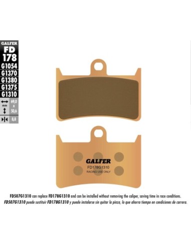 Pastillas GALFER FD178G1310 Sinter FD178G1310 | Motoauto