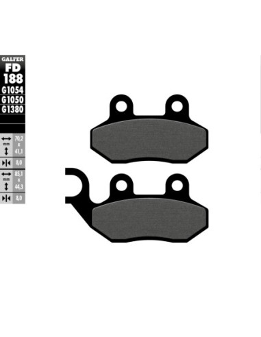 Pastillas GALFER FD188G1050 Scooter FD188G1050 | Motoauto