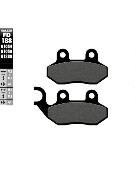 Pastillas GALFER FD188G1050 Scooter FD188G1050 | Motoauto