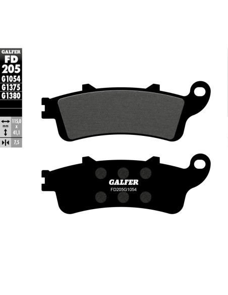 Pastillas GALFER FD205G1054 Semi Metal FD205G1054 | Motoauto