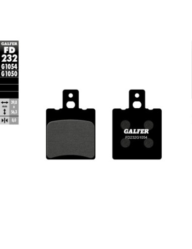 Pastillas GALFER FD232G1054 Semi Metal FD232G1054 | Motoauto