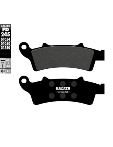Pastillas GALFER FD245G1054 Semi Metal FD245G1054 | Motoauto