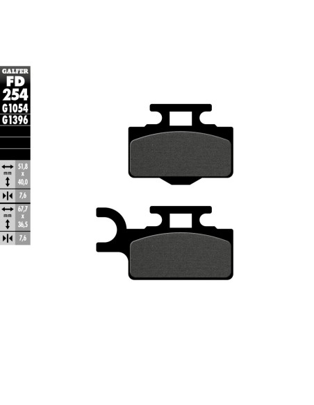 Pastillas GALFER FD254G1054 Semi Metal FD254G1054 | Motoauto