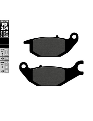 Pastillas GALFER FD259G1054 Semi Metal FD259G1054 | Motoauto