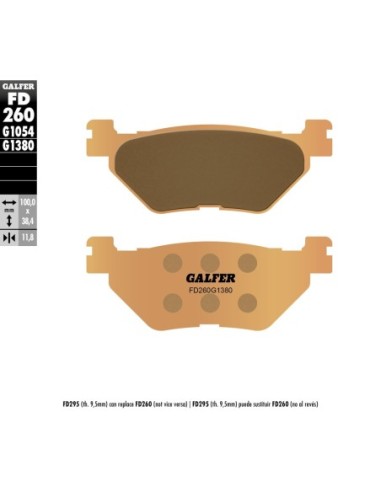 Pastillas GALFER FD260G1380 Scooter FD260G1380 | Motoauto