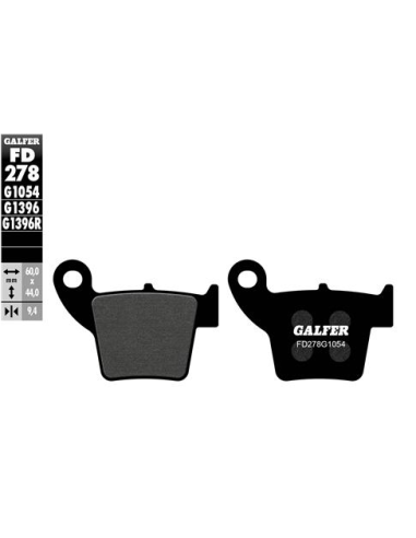 Pastillas GALFER FD278G1054 Semi Metal FD278G1054 | Motoauto