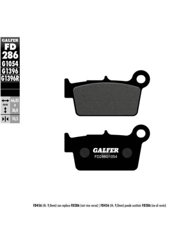 Pastillas GALFER FD286G1054 Semi Metal FD286G1054 | Motoauto