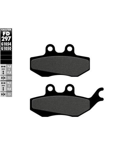 Pastillas GALFER FD297G1054 Semi Metal FD297G1054 | Motoauto