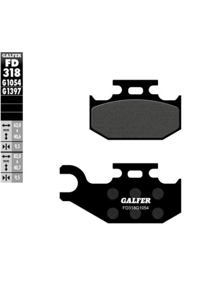 Pastillas GALFER Semi FD318G1054 Metal FD318G1054 | Motoauto