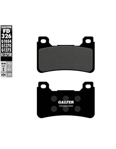 Pastillas GALFER FD326G1054 Semi Metal FD326G1054 | Motoauto