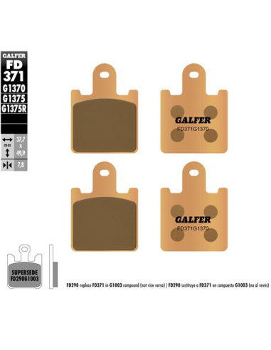 Pastillas GALFER FD371G1370 Sinter FD371G1370 | Motoauto