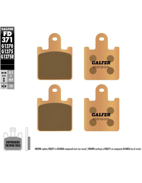 Pastillas GALFER FD371G1375 Sinter FD371G1375 | Motoauto