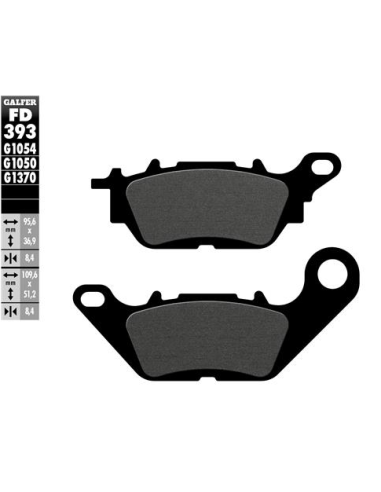 Pastillas GALFER FD393G1054 Semi Metal FD393G1054 | Motoauto