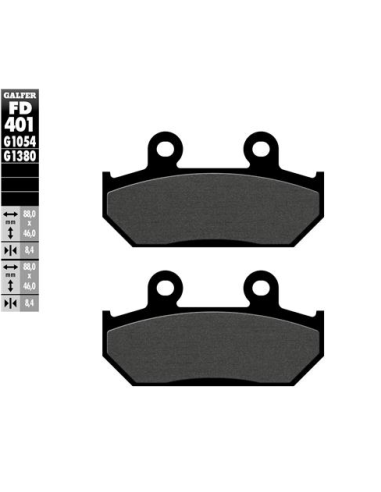 Pastillas GALFER FD401G1054 Semi Metal FD401G1054 | Motoauto