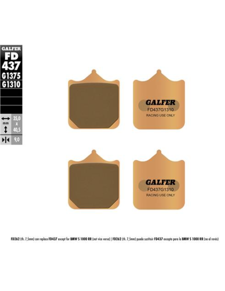Pastillas GALFER FD437G1310 Sinter FD437G1310 | Motoauto
