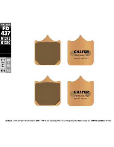 Pastillas GALFER FD437G1375 Sinter FD437G1375 | Motoauto