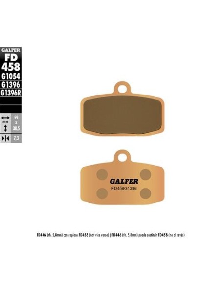 Pastillas GALFER FD458G1396 Sinter FD458G1396 | Motoauto