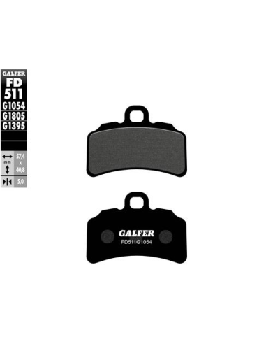 Pastillas GALFER FD511G1054 Semi Metal FD511G1054 | Motoauto