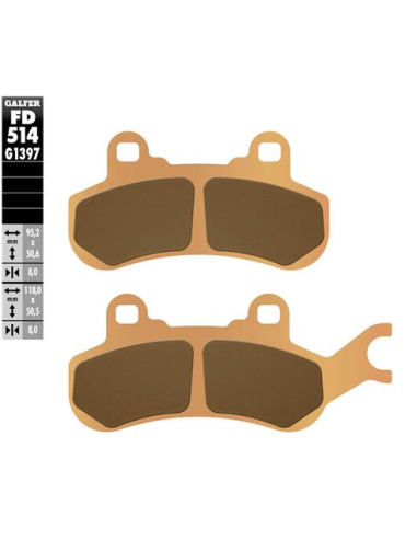 Pastillas GALFER FD514G1397 Sinter FD514G1397 | Motoauto